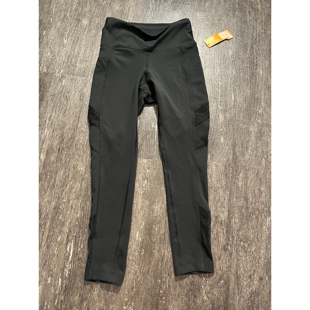New Balance Leggings Black Moisture Wicking Pockets‎ Size XS Cropped Mesh NWT